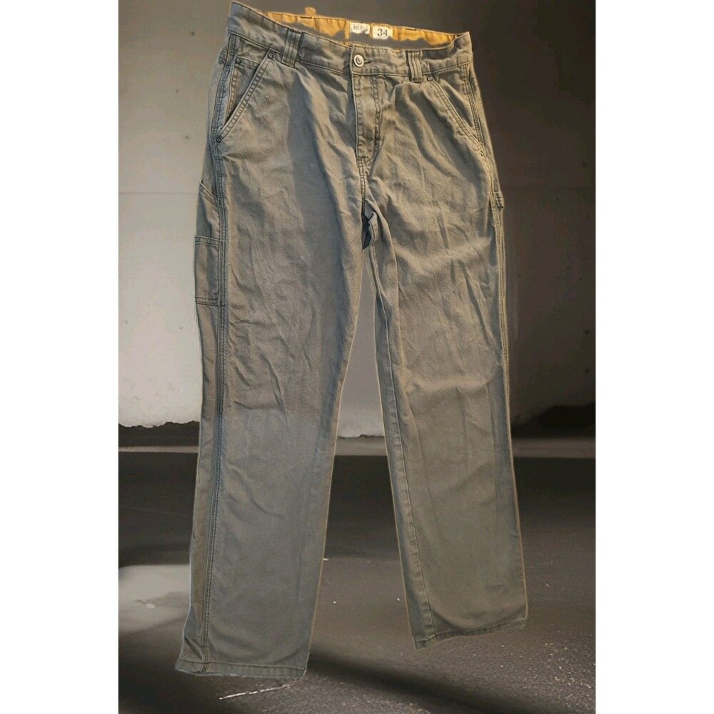 RedHead Men's Canvas Carpenter Work Pants 34x34 Grey Charcoal Utility Gorpcore